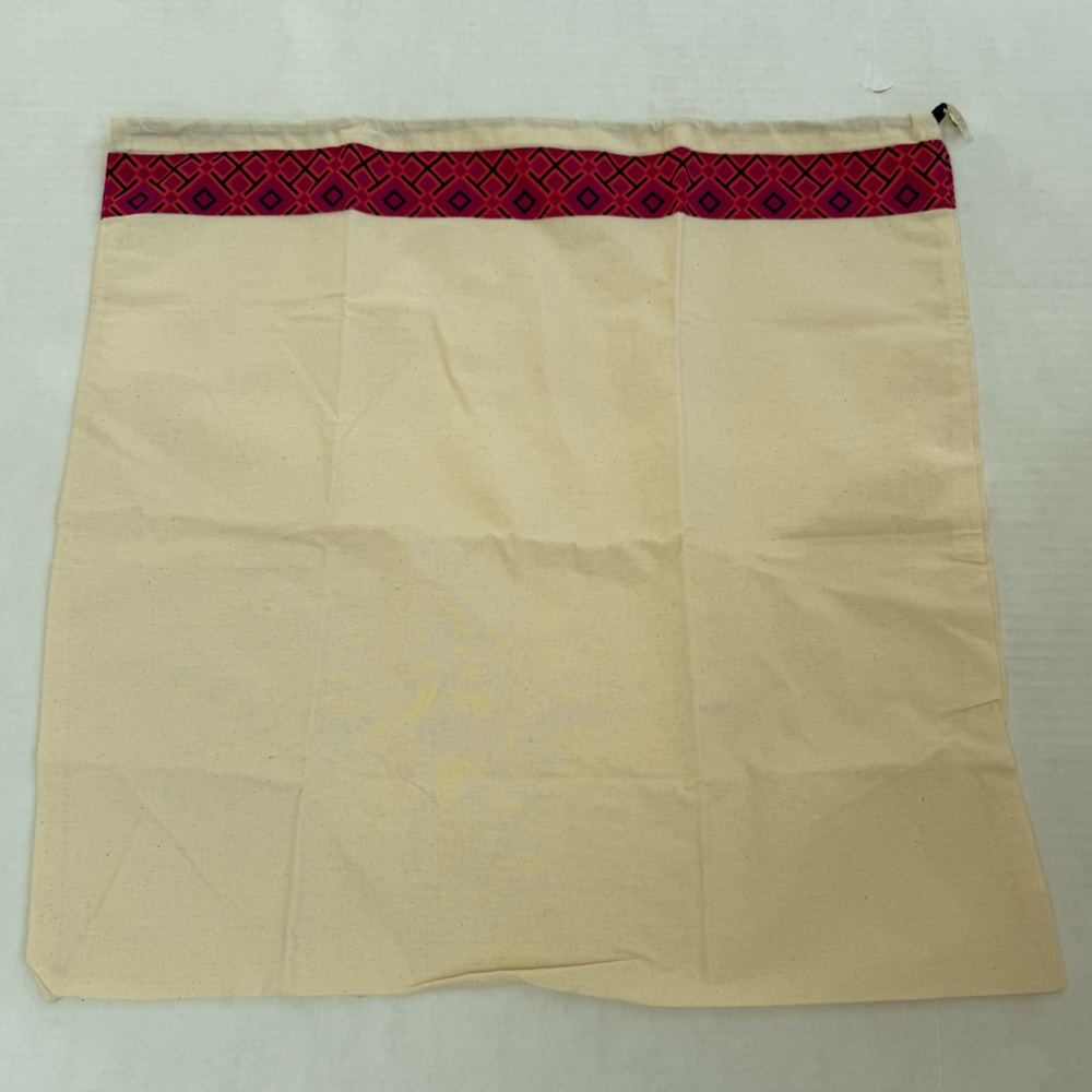 Tory Burch Cream Dust Bag with Pink and Purple Trim and Drawstring